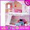 2017 New design girls miniature toys wooden doll house kits W06A083