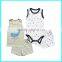 Wholesales summer cotton printing baby toddler clothing set