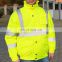 High Visibility fluorescent yellow reflective tape 3 in 1 safety jacket