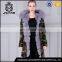 Khaki fashion parka fox fur jacket with fur hooded