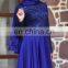 OEM hot selling plain new model abaya in dubai,blue lace muslim women dress