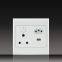 South Africa PC Material Push Button with Indicator Electrical 16A 250V Switched Socket + Euro Socket and MF double socket