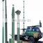 20ft trailer mounted manual telescopic mast for solar panels 5ft initial height