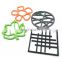 Creative hollow silicone placemat with geometry , leaves and flowers shape for non-slip, high temperature and heat insulation