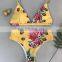 2019 new European and American sexy swimsuit leopard snake pattern high waist ladies bikini