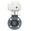 12V 24V 220V 380V DN15-DN300 plastic motorized butterfly valve with manual operation