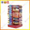 Supermarket floor candy display stand with acrylic bins