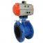 Bundor DN50-1200 ductile iron Pneumatic Flanged Butterfly Valve for fresh water
