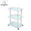 salon trolley wheel platform trolley with drawers and lamp