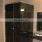 Shower Cabin Sliding Door Flat Curved Black Color Tempered Glass