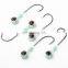 JOHNCOO Long Shank 6g 7g 11.5g Luminous Metal Lead Head Barbed Fish Jig Hook with Treble Hook
