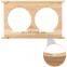 2 in 1 Elevated Bamboo Wooden Cat Dog Bowls Stand Food Feeder for Pets Drinking Water Feeding