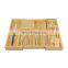 Expandable Large Kitchen Drawer Organizer High Quality Bamboo Cutlery Drawer Organizer For Utensil and Flatware Storage