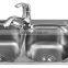 Double Bowl Stainless Steel Sink With Drainboard