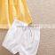 2016 Popular Design Baby Girl Cloth Set Summer Girl Cotton Clothes Yellow Cotton Lace Collar Design Ins Hot Sale Clothing