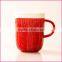 Ceramic knitting wool shape outer mugs with handle for coffee and tea with spoon and lid promotional and gift souvenirs