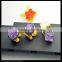 LFD-0016R ~Fashion Jewelry Gold Plated Nature Amethyst Quartz Rings, Crystal Rhinestone Paved Gems Druzy Ring Adjustable Size