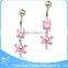 BR01784 China supplier hot jewelry dangle dragonfly zircon initial belly button rings