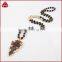 Arrowhead jasper agate pendant necklace with 5-6mm mixed beaded chain