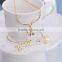 Summer Wedding Jewelry Sets Korea Simple Flower Earring Necklace Bangle For Woman