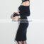 New Trendy Club Dress Black Knit Long Sleeve Bodycon Dress