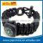 Adult Size 550 Paracord Bracelet Flint Fire Starter Compass Fishing Kit