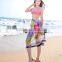 Fashion scarf 2016 peony printed multi wear beach dress