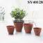 Small colorful round plastic flower pot