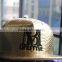5panel snake leather puff embroidery strapback hats/ custom 3D embroidery hat