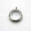 Wholesale 316L Stainless Steel 25mm Round Screw Glass Floating Locket With Rhinestone