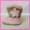 cheap soft knitted baby girls boots shoes