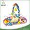 Comfortable cartoon baby mat toy with 3pcs rattle toys