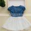 Wholesale Flower Girl Kids Toddler Baby Princess Party Denim Lace Tulle Skirt