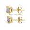 18K Yellow Gold Round CZ Screw Back Women Stud Earring