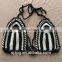 Crochet bikini swimsuit crochet black white stripe bikini supplier