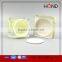 hongding popular hot selling yellow amber plastic square jar lids, acrylic plastic cosmetic bottle and jar set