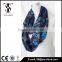 women fashion printing hot 2014 dark bule polyester flower scarf