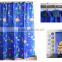 fashion and luxury Ocean design Fabric shower curtain with 12pcs resin hooks