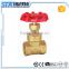 ART.4012 Sand blasting natural brass color CE approved round cast iron handle in Yuhuan best price high quality brass gate valve