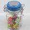 100ml Fancy Mini Glass Hermetic Jar with Plastic Lid &Metal Clip