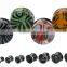 Double Flared Striped Glass Saddle Ear Plug