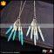5 Turquoise Spiker Stone Pendant 18K Gold Necklace Multi Stone Tassel Pendant Necklace