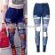 Wholesale 2016 Summer Fashion Women Shredded Damaged Rock Revival Jean Pants Ladies Vogue Torn High Waist Ripped Baggy Jeans