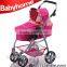 hotselling Polyester metal baby doll stroller with handle