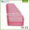 Pink color 1 grid office desk organizer mesh file holder metal magazine rack