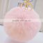 8CM Fur Ball Keychain 2015 Valentine's Day Gift 18K Gold Plated Keyrings Keychain For Keys For Lovers