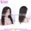 Wholesale Qingdao Factory Price 20 Inch Raw Unprocessed Virgin Peruvian Hair Lace Wig Curly Human Hair Topper Wig