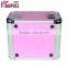 High-End Pink Pu Double Open Carry Aluminum Makeup Storage Box With 4 Trays