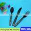 Black Color Disposable Plastic Knife Spoon Fork