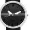 2015 New Fashion Simple Black Leather Band White Dial Women Lady Sport Quartz Wrist Watch